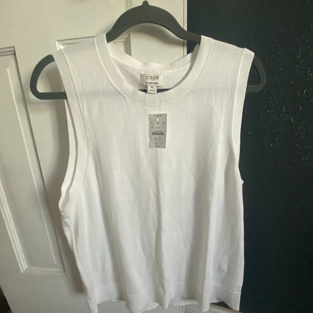 NWT J. Crew Factory Women’s XL Classic Sweater Shell - White